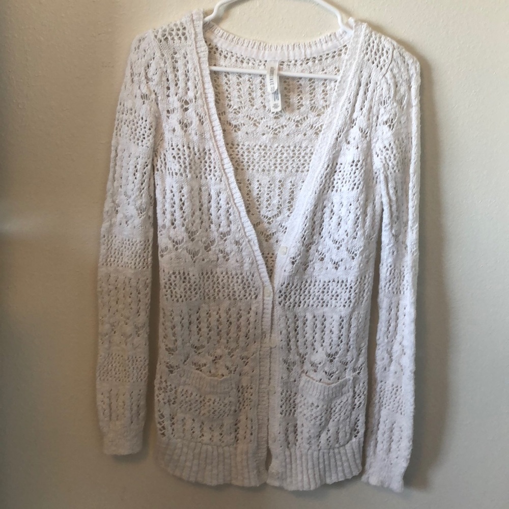 White cardigan